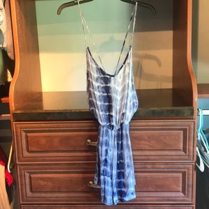 Blue tie dye romper
